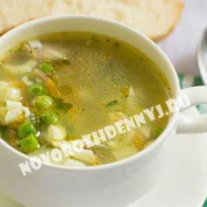 Супа със зелен грах и яйце в multivarka